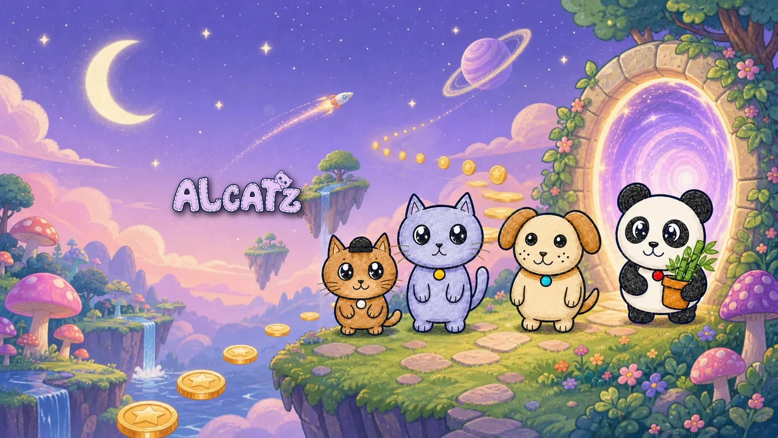 Los Alcatz frente al portal mágico
